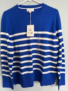 Vineyard Vines Blue & White Striped Crewneck Sweater